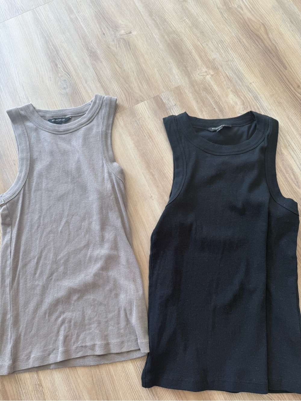 Banana Republic Ribbed Tank Tops in Black and Taupe